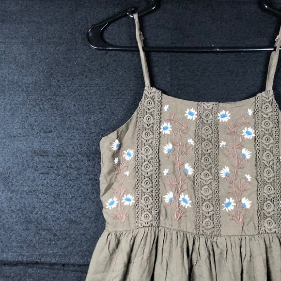 Patrons Of Peace Womens Dress Forest Green Floral Lined Sleeveless Small - Picture 4 of 13